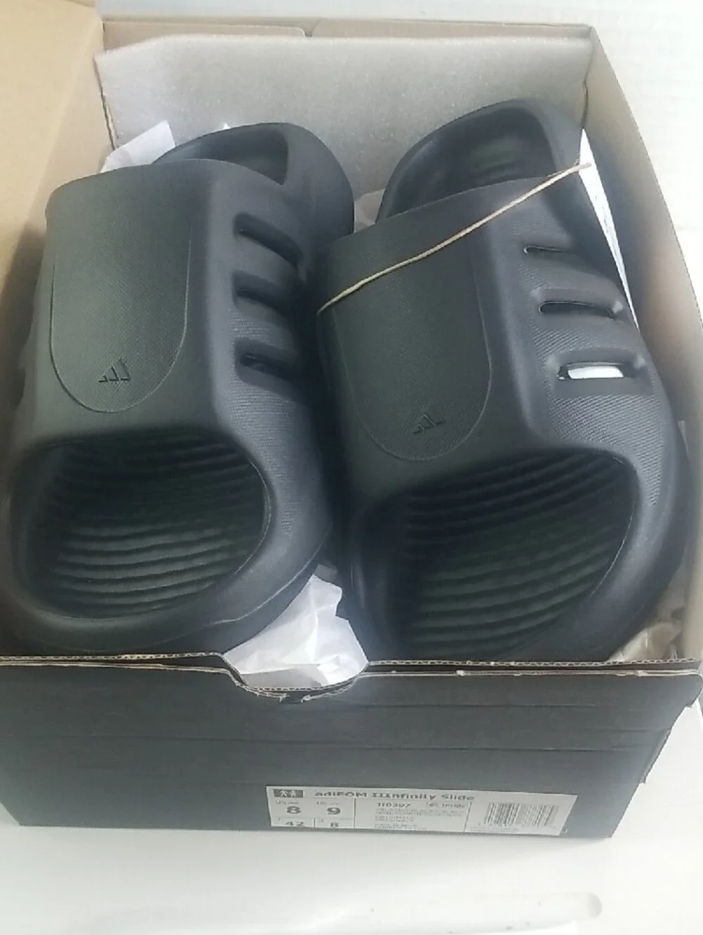 adidas Men's Black Contoured Slide Sandals